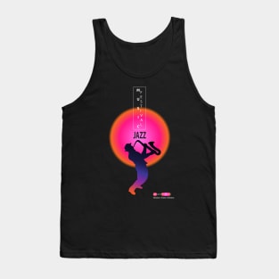 JAZZ MUSIC Festival Sax Lover Musician Saxophone player t-shirt futuristic design Contemporary Art Tank Top